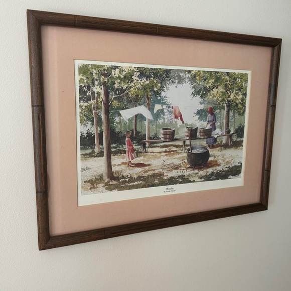 Vintage Art print “Monday” by Sandy Clough. Professionally framed at purchase. - Picture 6 of 6